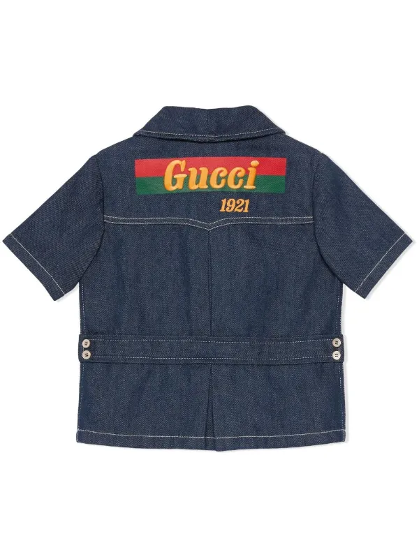 Gucci Kids Chamarra De Mezclilla Con Logo Estampado Farfetch