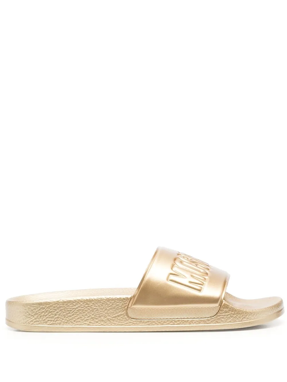 

Moschino flip flops con logo en relieve - Dorado