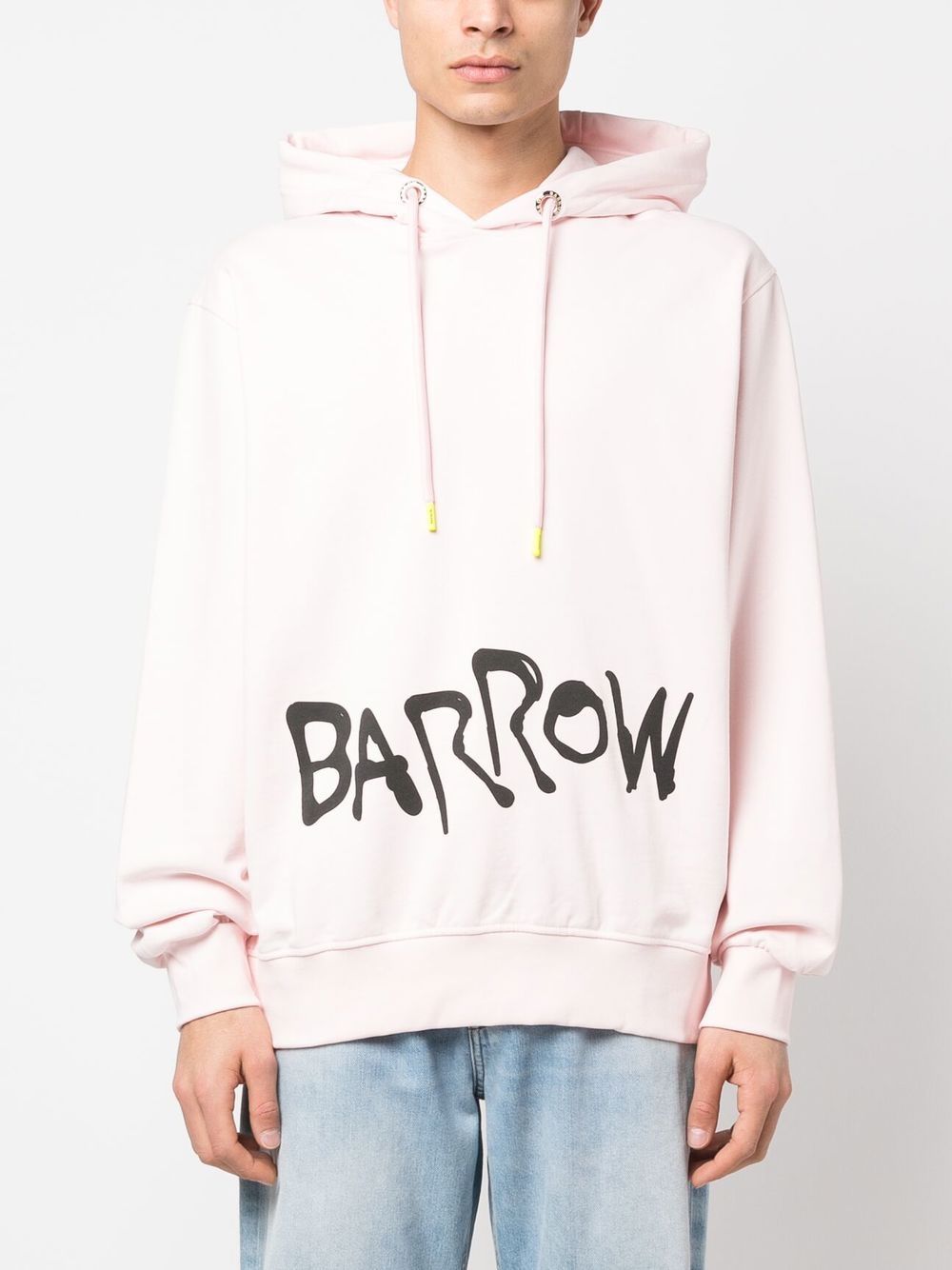 Shop Barrow Logo-print Detail Hoodie In Pink