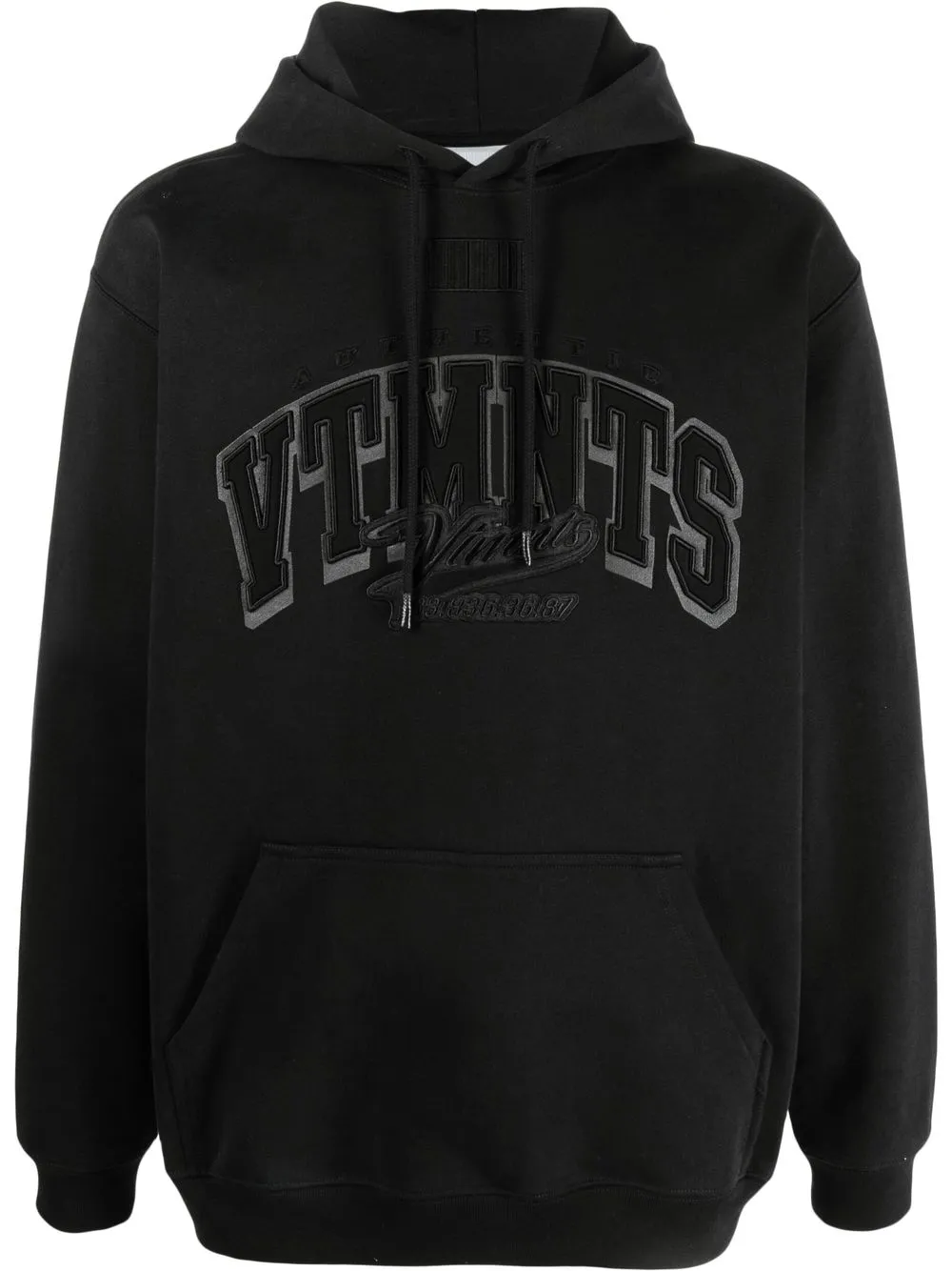 Shop Vtmnts Embroidered-logo Long-sleeve Hoodie In Schwarz