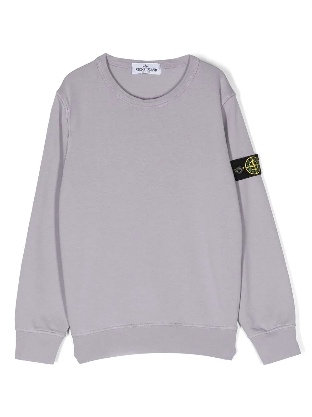 

Stone Island Junior logo-patch crew-neck sweatshirt - Purple