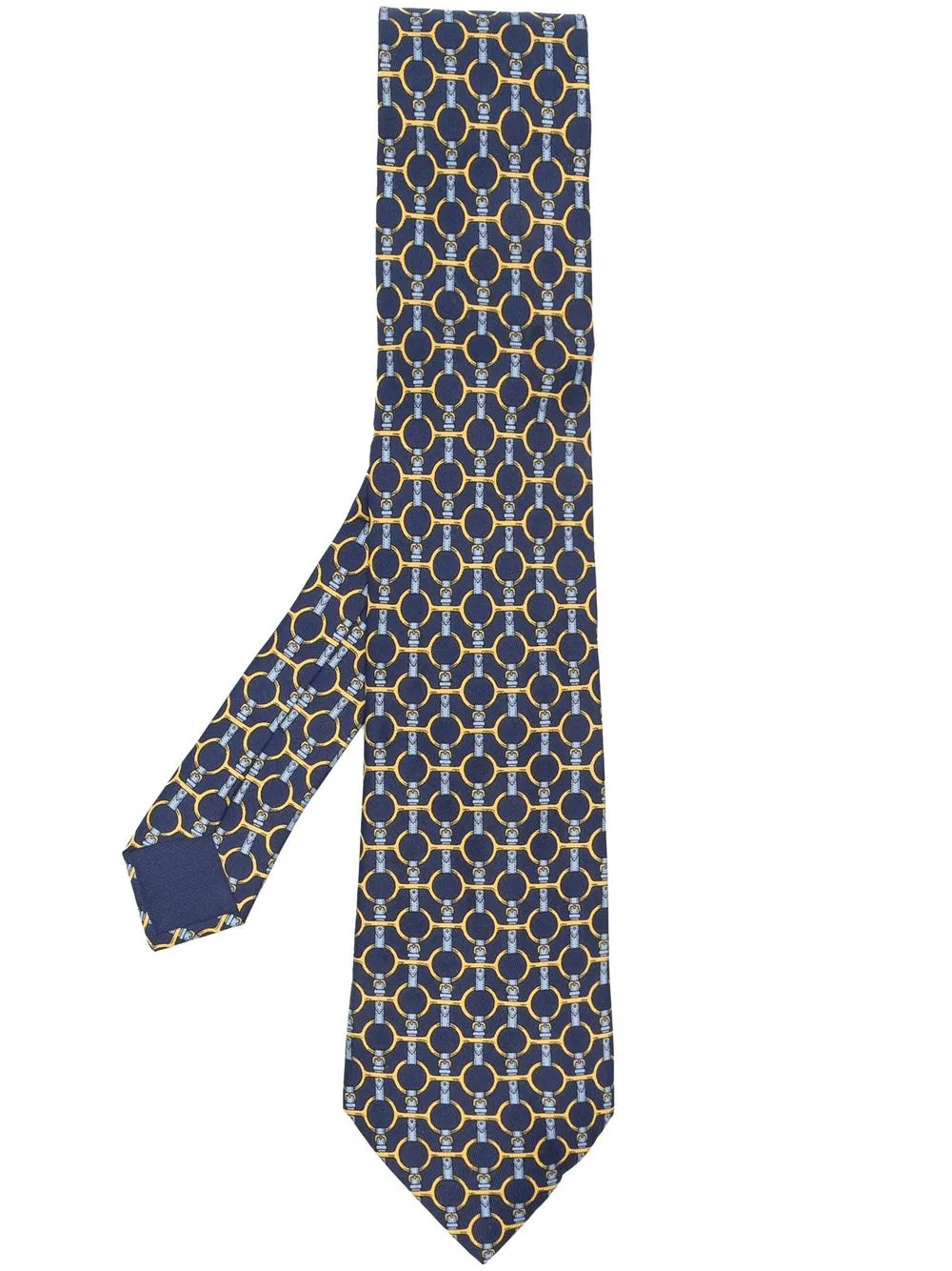 

Hermès pre-owned straps pattern silk necktie - Blue