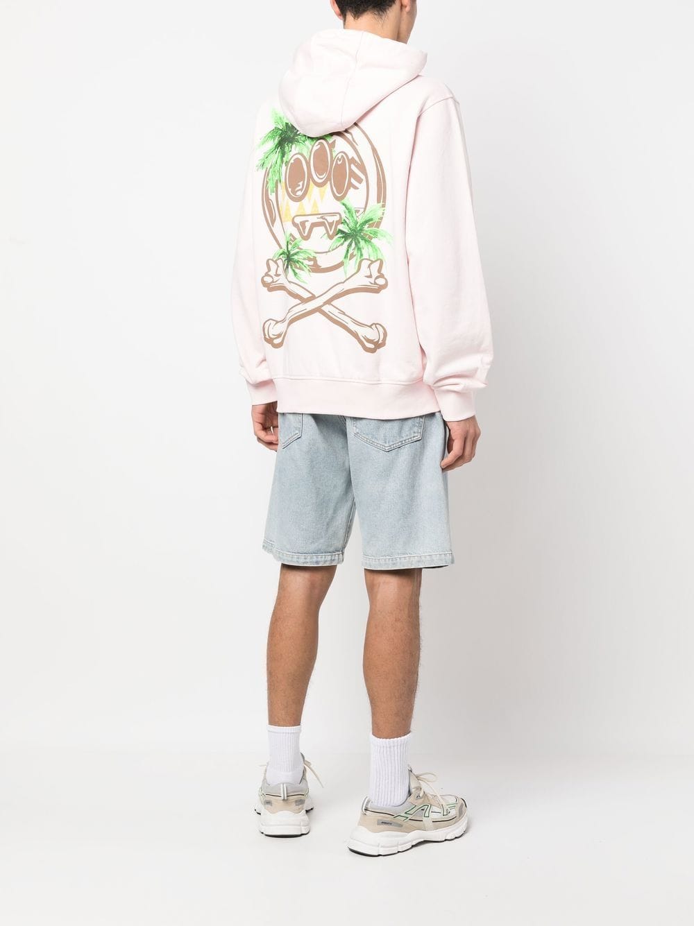 Shop Barrow Graphic-print Pullover Hoodie In Pink