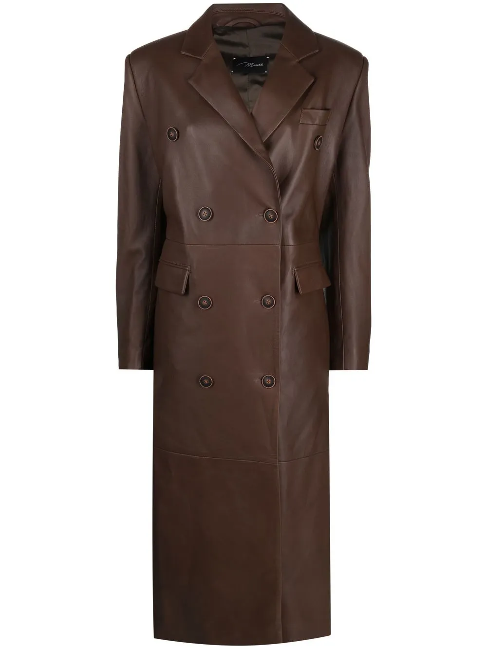 

Manokhi double-breasted leather coat - Brown