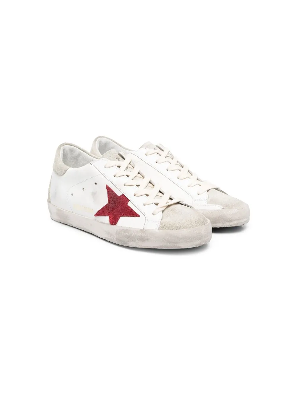 

Golden Goose Kids logo-patch leather sneakers - White