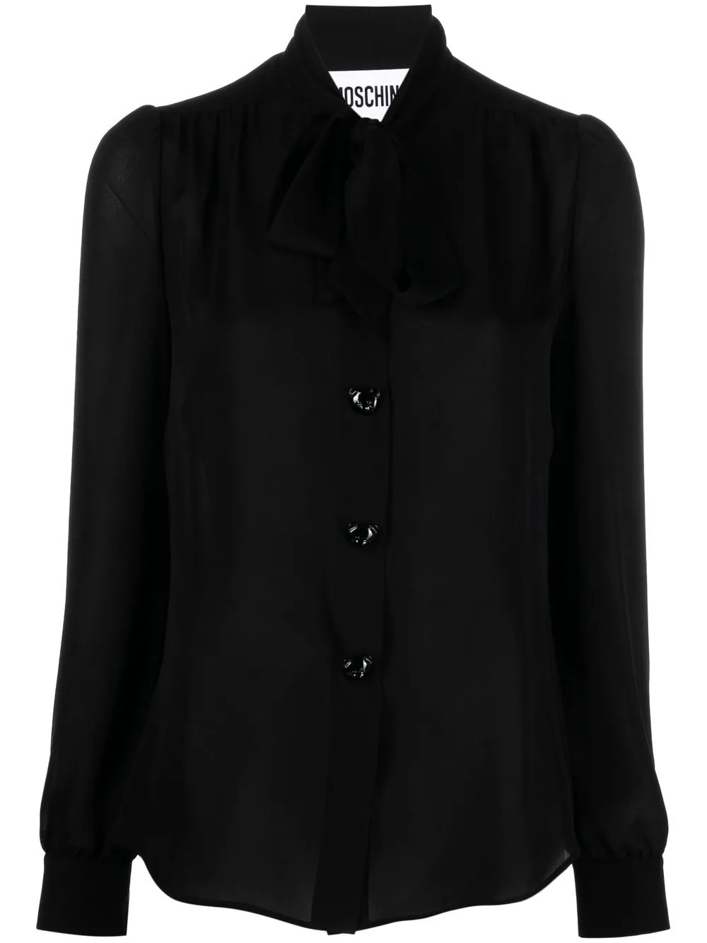 

Moschino pussy-bow silk shirt - Black