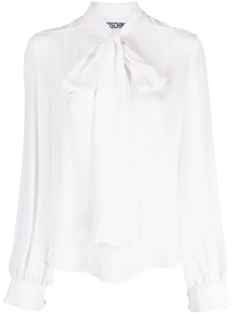 Moschino pussy-bow collar silk blouse