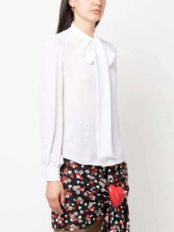 Moschino ボウタイ シルクブラウス | ホワイト | FARFETCH JP