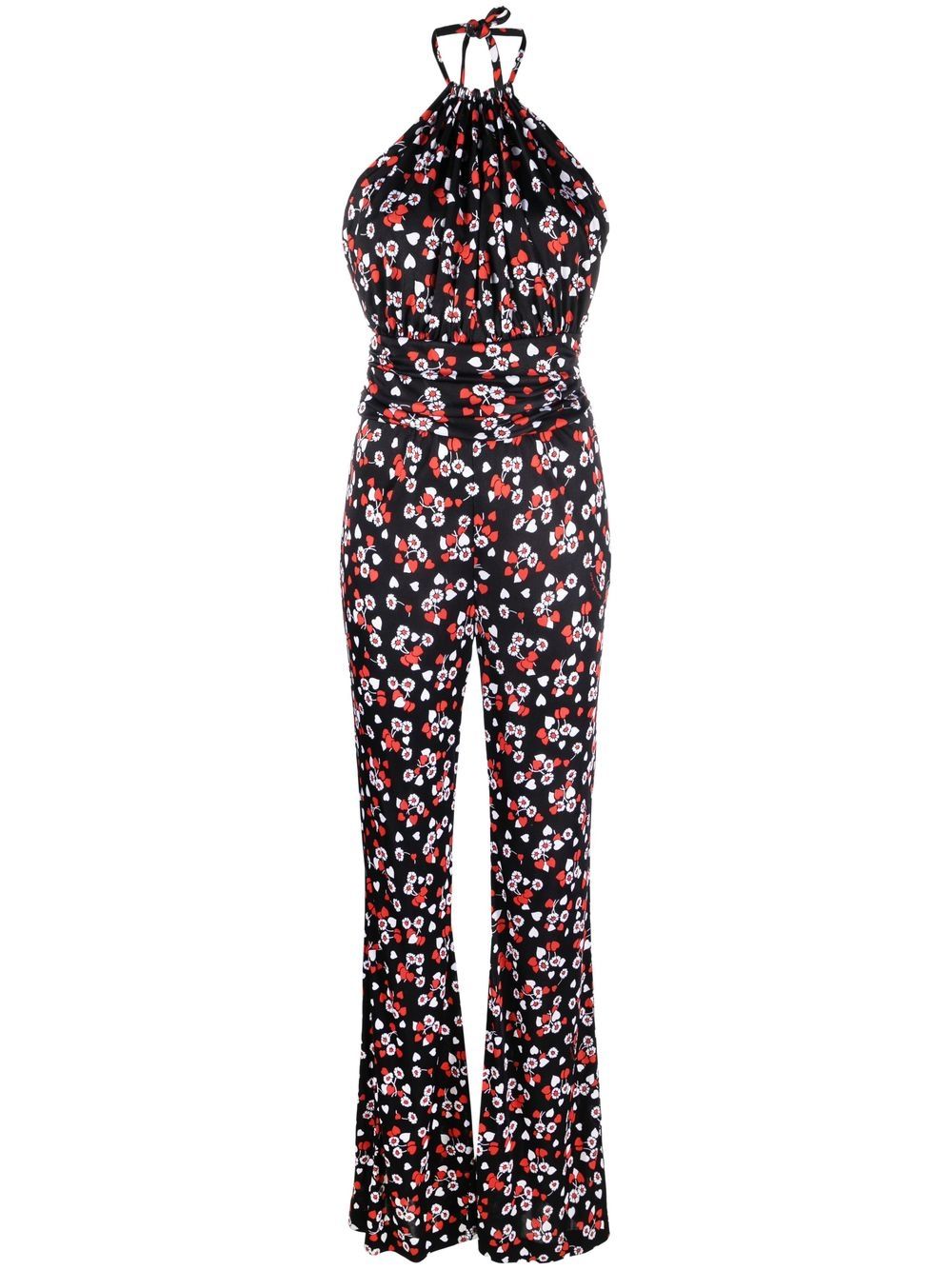 Image 1 of Moschino floral-print halter-neck jumpsuit