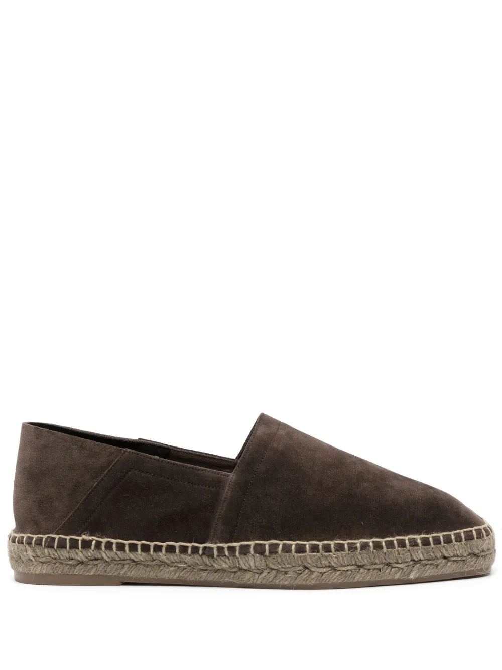 Shop Tom Ford Barnes Square-toe Suede Espadrilles In Brown