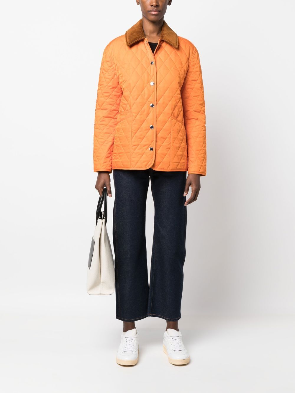 Burberry Jack met ribfluwelen kraag - Oranje