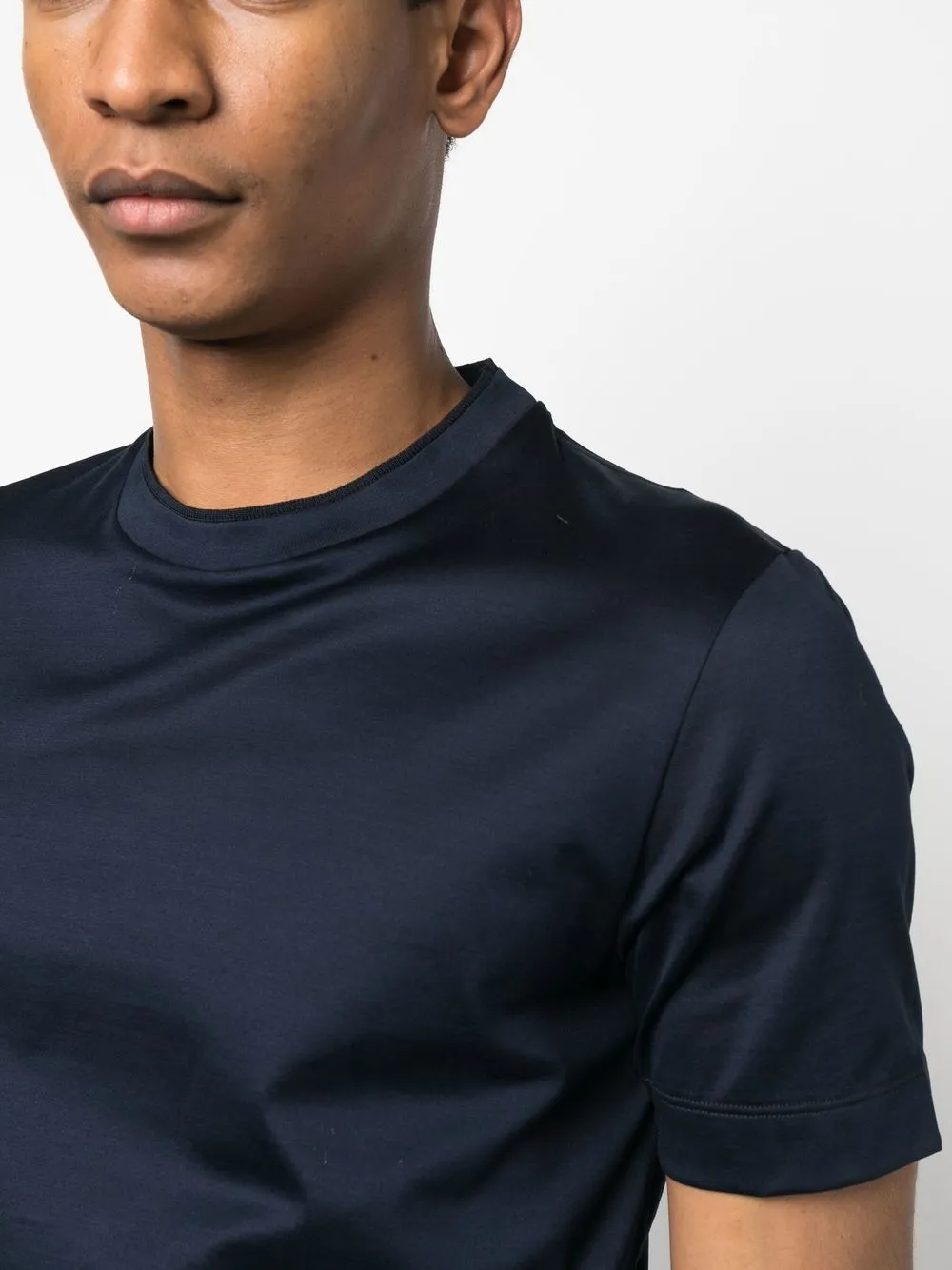 Shop Canali Round-neck Short-sleeved T-shirt In Blau