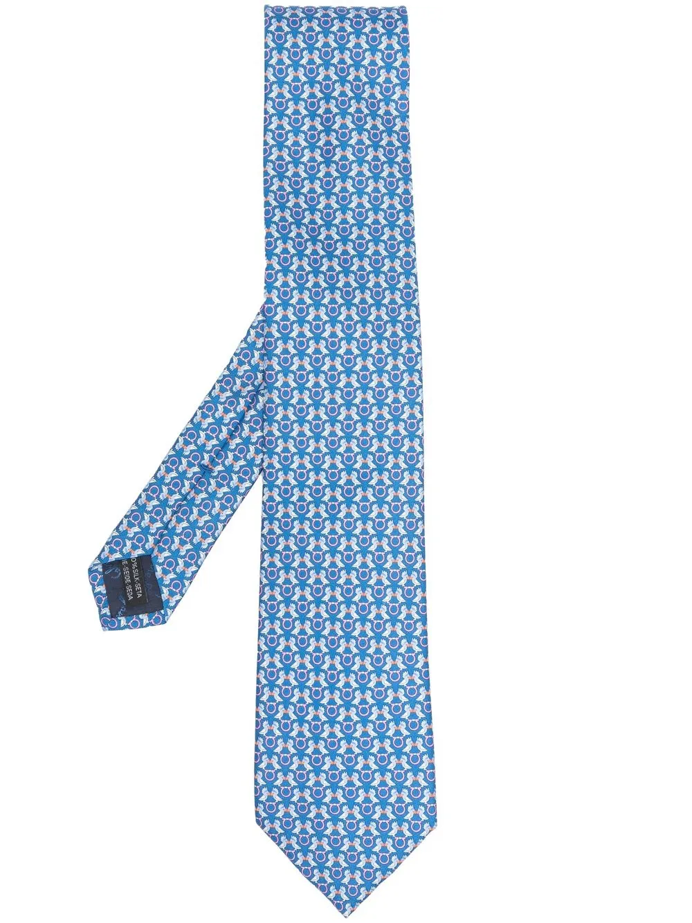 

Ferragamo Gancini-print silk scarf - Blue
