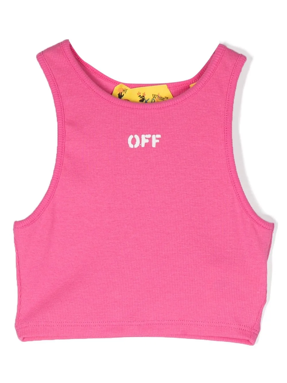 

Off-White Kids logo-print cropped T-shirt - Pink
