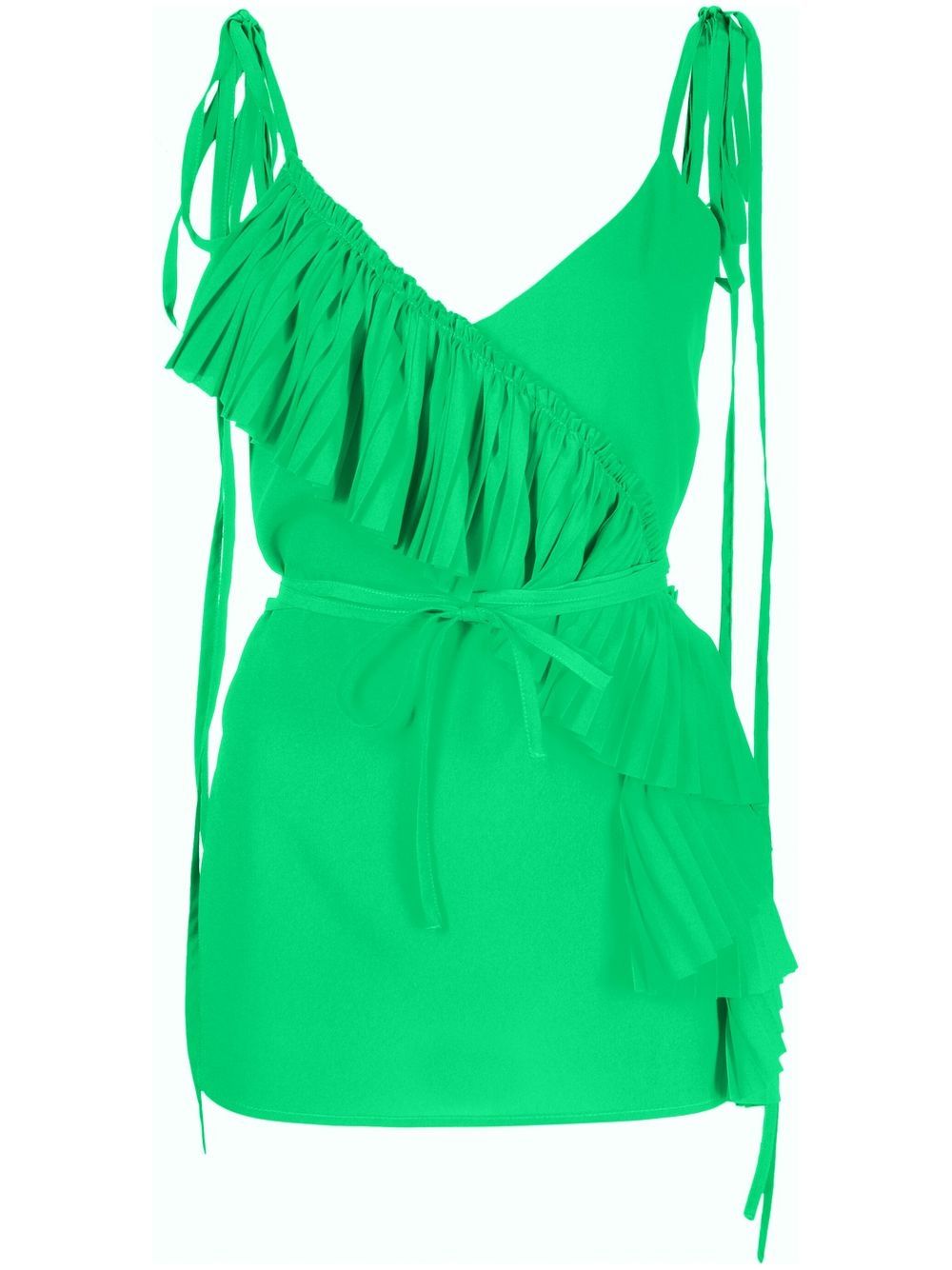 

P.A.R.O.S.H. ruffled-detail sleeveless blouse - Green