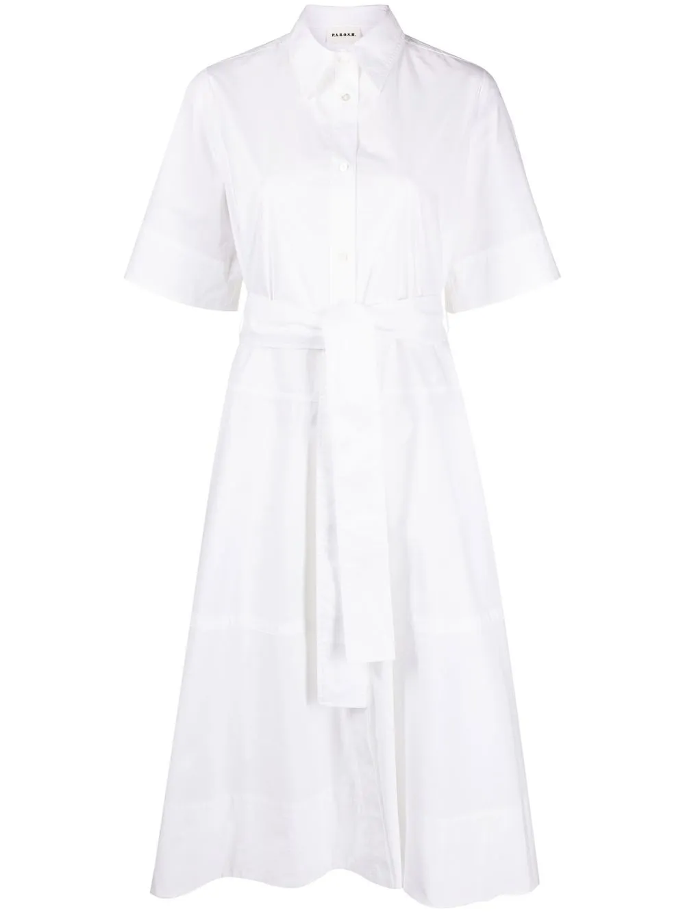 

P.A.R.O.S.H. pleated cotton shirt dress - White