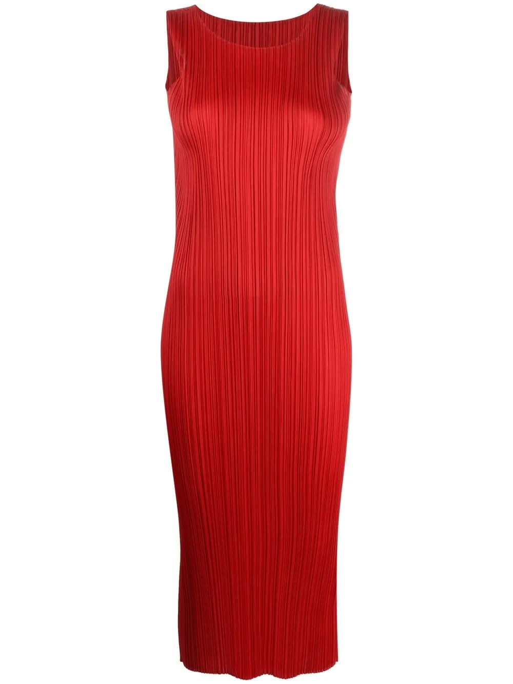 

Pleats Please Issey Miyake pleated sleeveless midi dress - Red