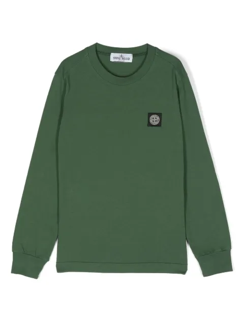 Stone Island Junior Moletom com patch de logo