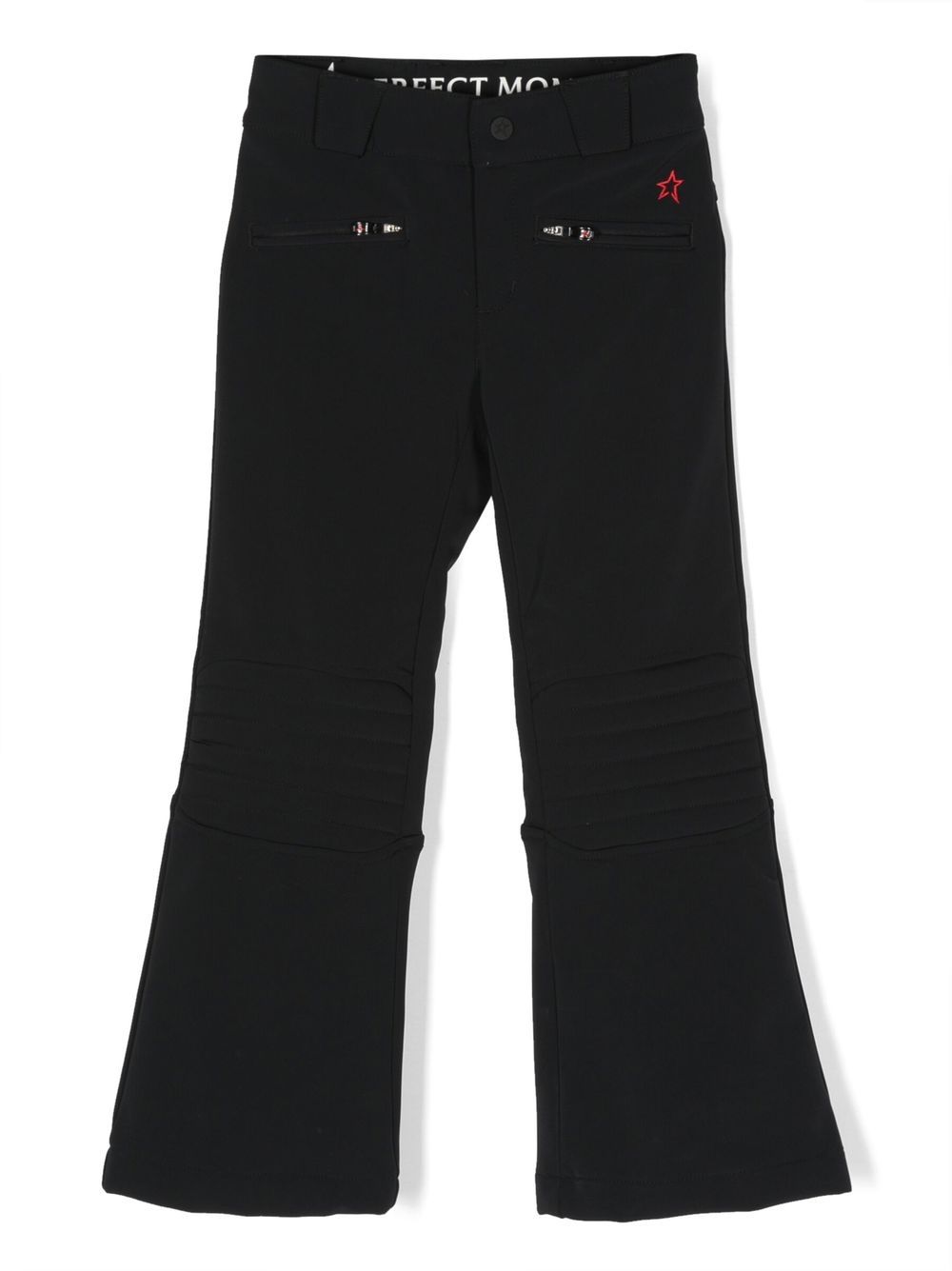 Perfect Moment Kids logo-embroidered flared trousers - Black