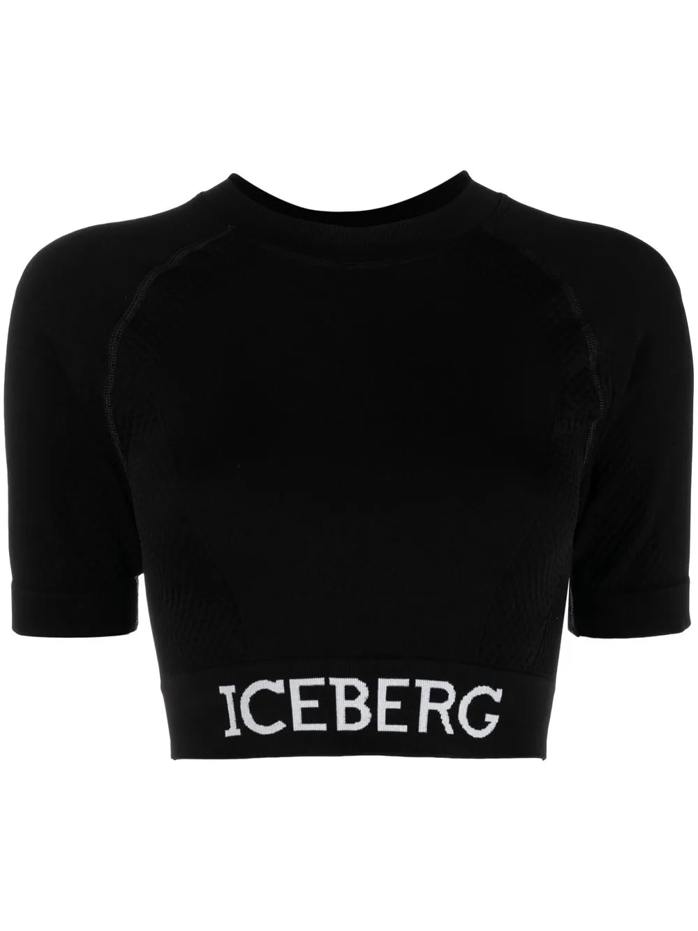 

Iceberg logo-waistband panelled T-shirt - Black