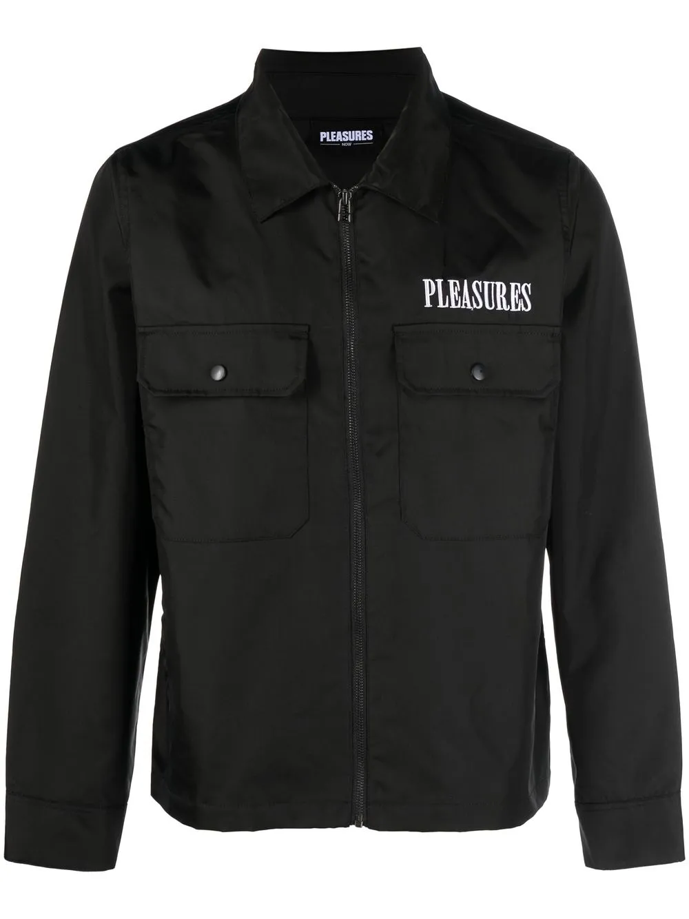 

Pleasures logo-embroidered shirt jacket - Black