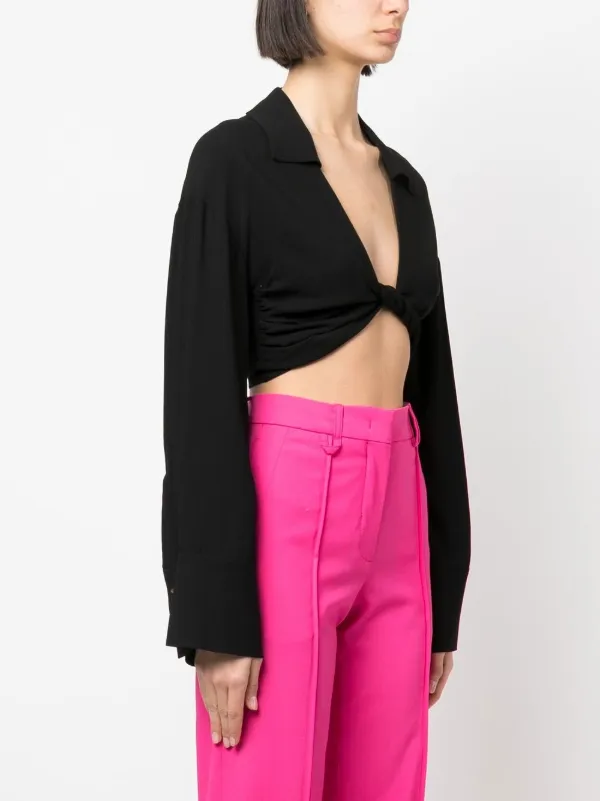 Salsation Twist-Detail Cropped Top Sサイズ Blumarine twist-detail Cropped Top | Black | FARFETCH