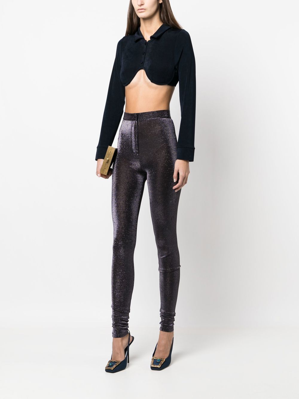 Image 2 of ZEYNEP ARCAY luminous-finish super-skinny trousers