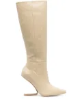 Cult Gaia suspended-heel 105mm long boots - Neutrals