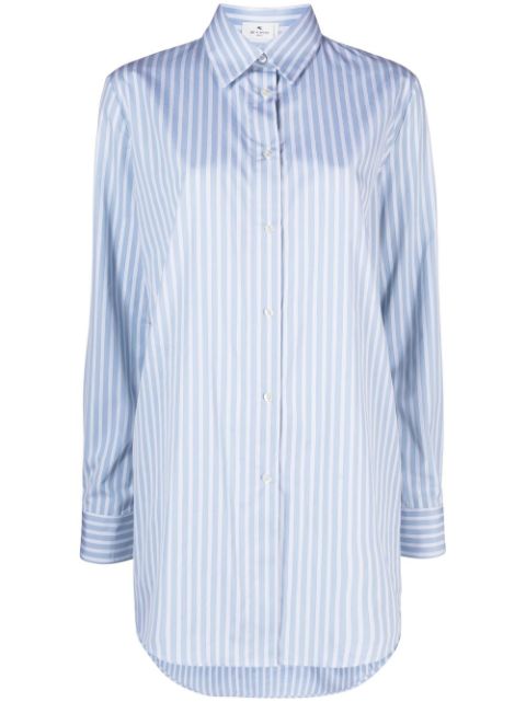 ETRO embroidered-logo striped shirt Women