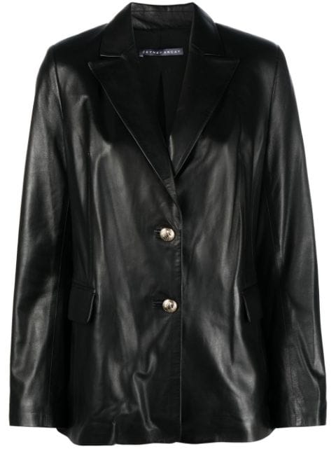 ZEYNEP ARCAY button-fastening leather blazer