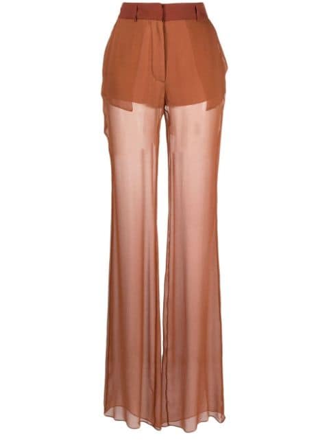 Nensi Dojaka flared silk trousers