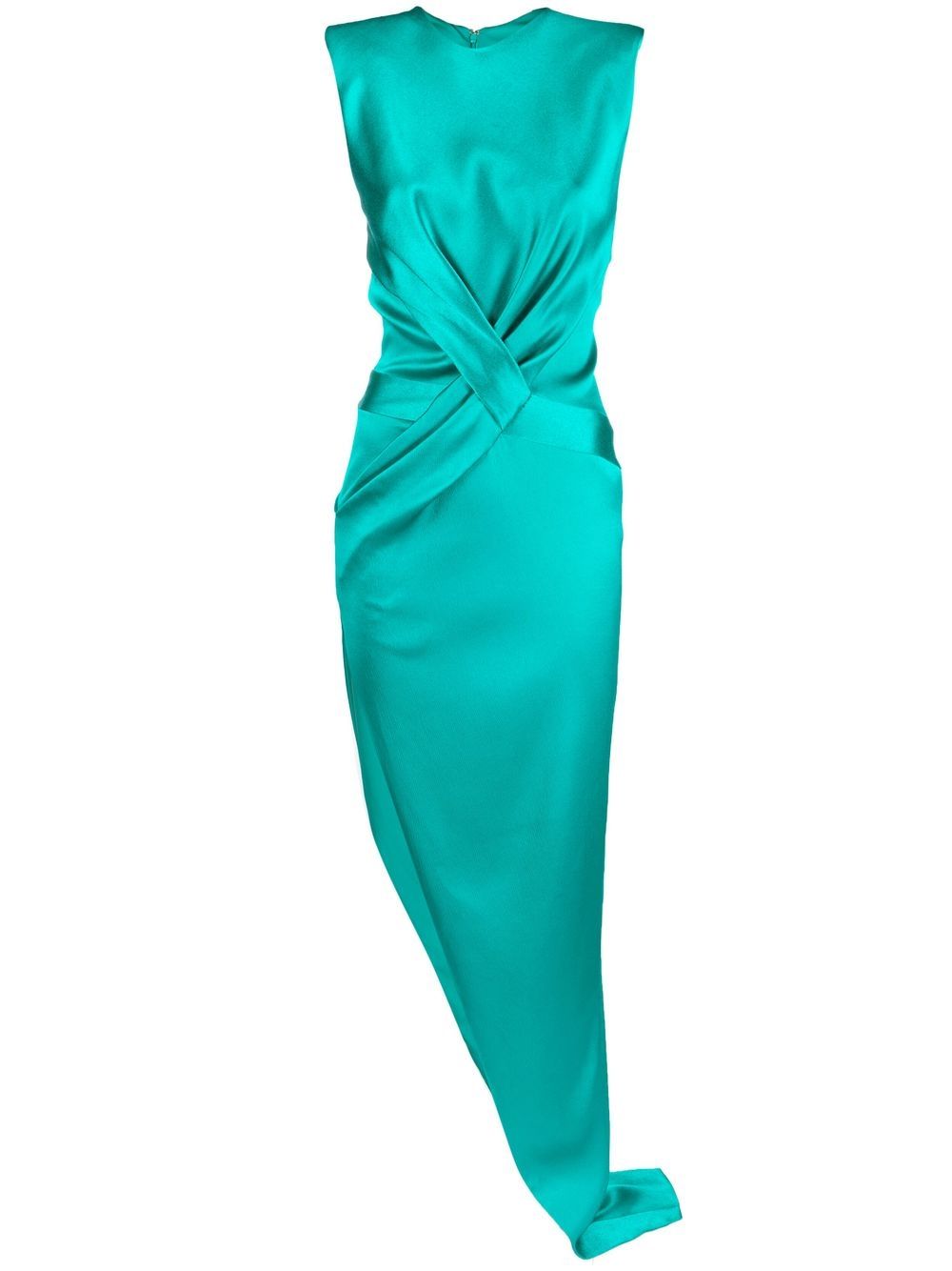 Genny twist-detail satin dress - Green