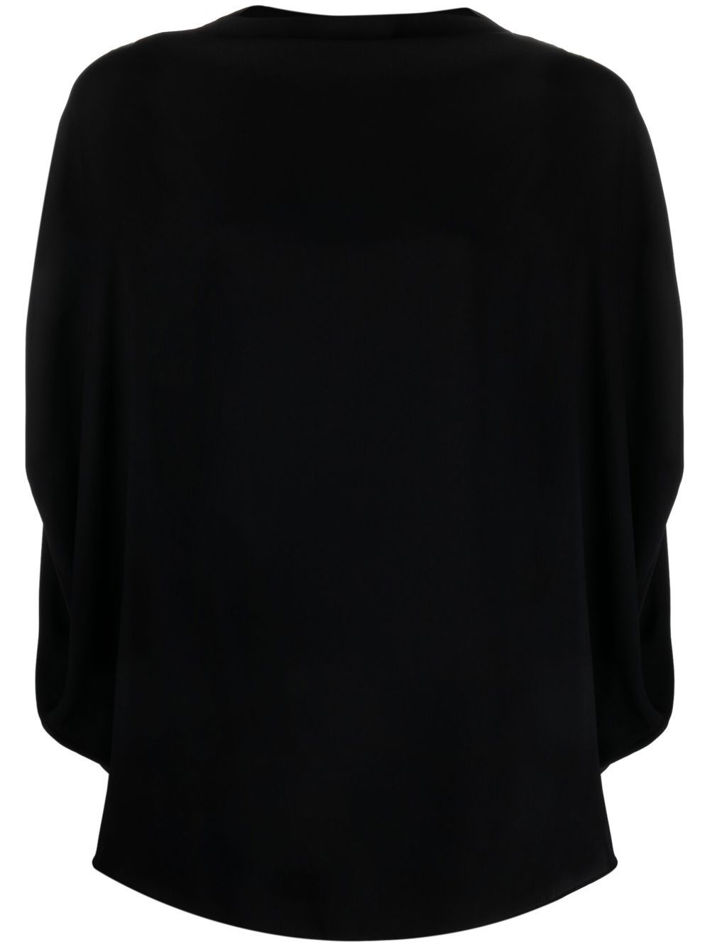 Mm6 Maison Margiela Mock-neck Flared Blouse In Black