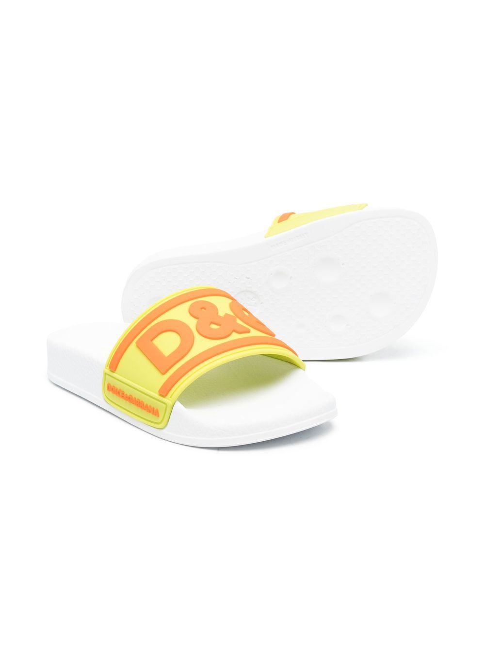 Dolce & Gabbana Kids Slippers met logo-reliëf - Groen