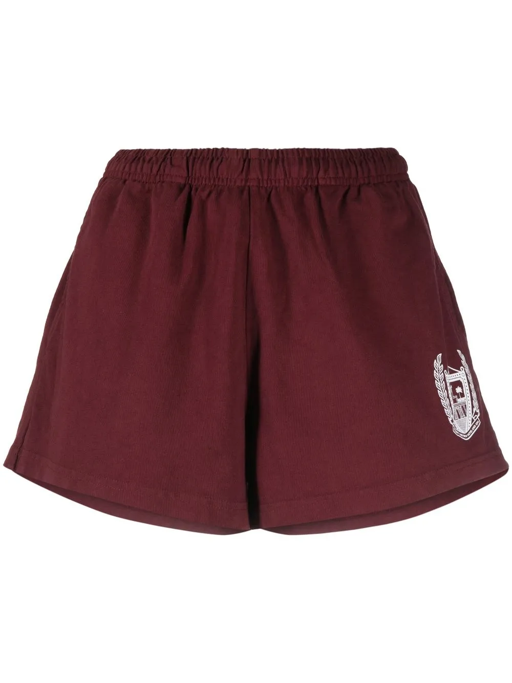 

Sporty & Rich crest-print track shorts - Red