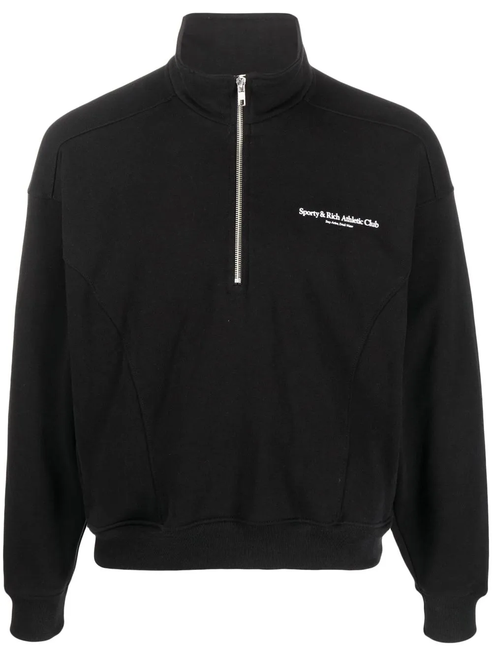 

Sporty & Rich logo-print half-zip sweatshirt - Black