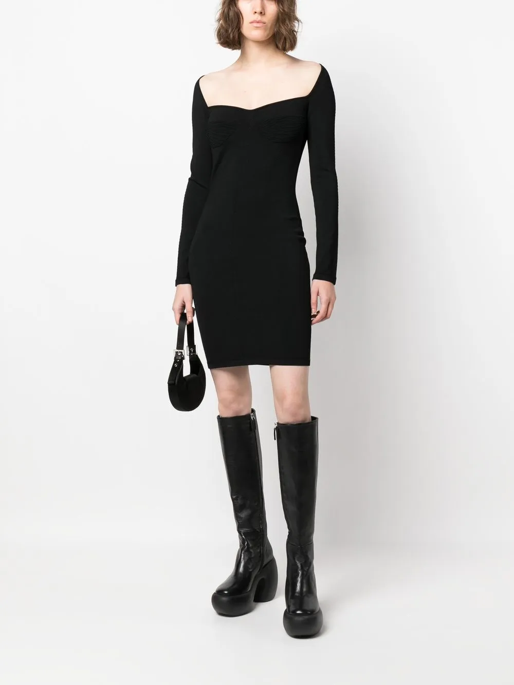 Shop Dsquared2 Long-sleeved Mini Dress In Black