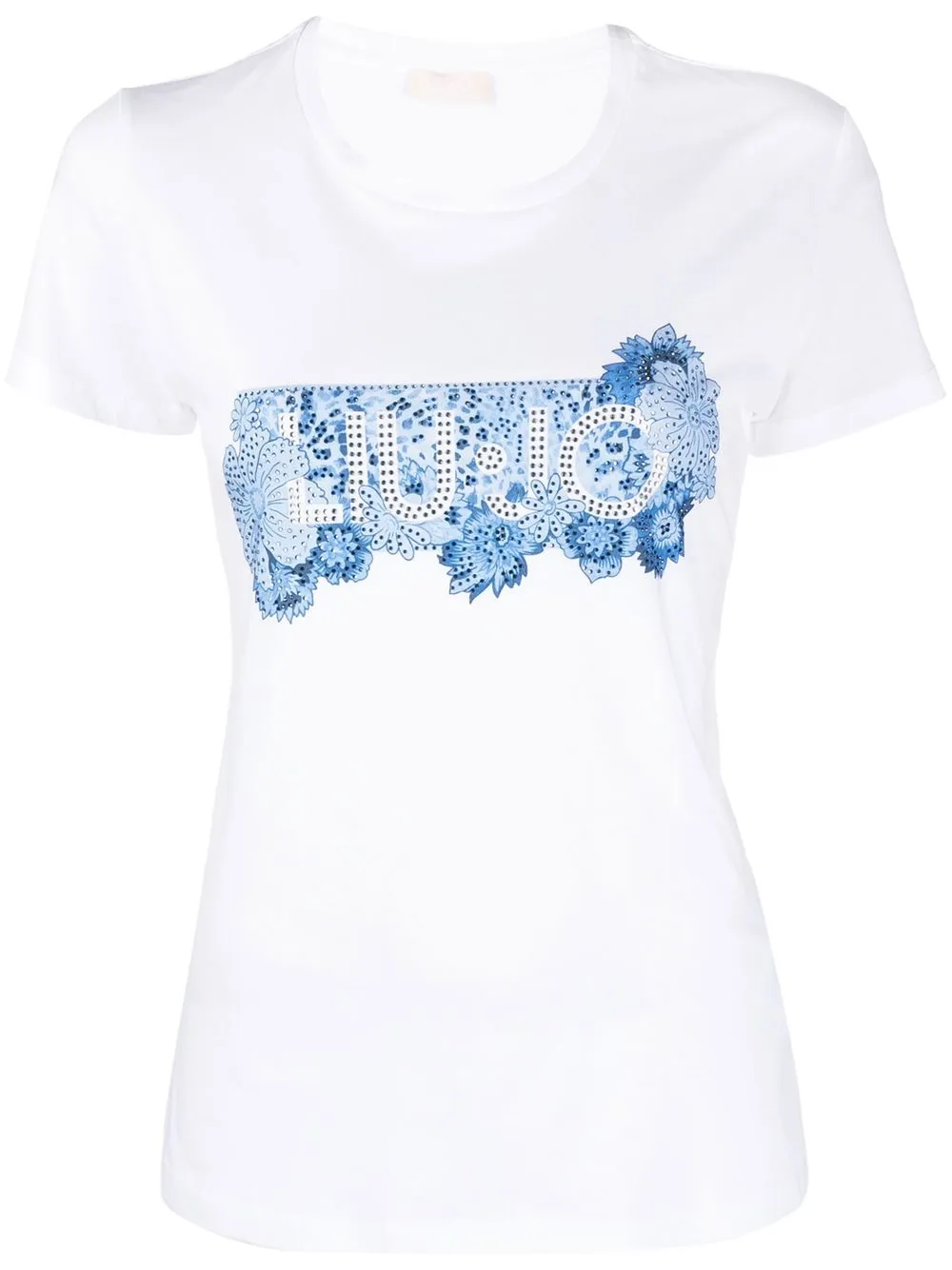 

LIU JO playera con estampado floral y logo - Blanco