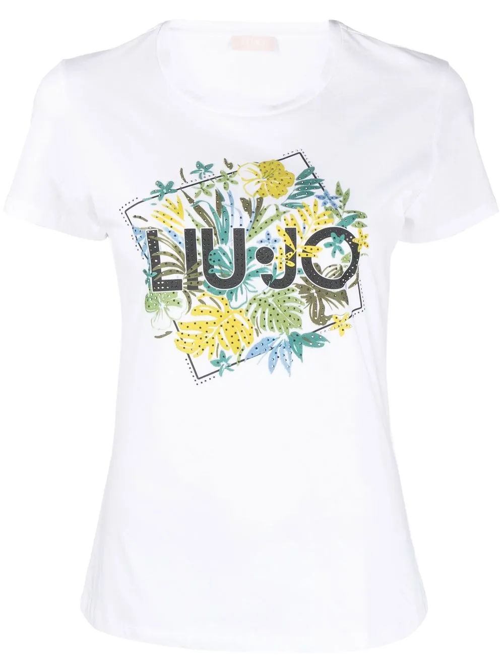 

LIU JO playera con estampado floral y logo - Blanco