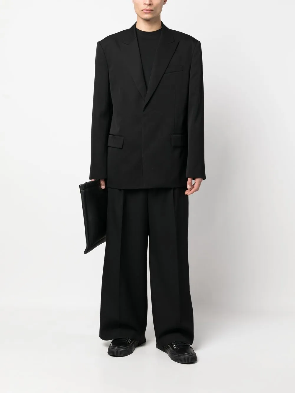 Juun.J Blazer met enkele rij knopen - Zwart
