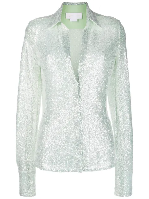 Genny metallic-effect long-sleeve shirt