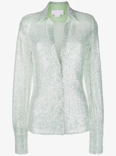 Genny metallic-effect long-sleeve shirt