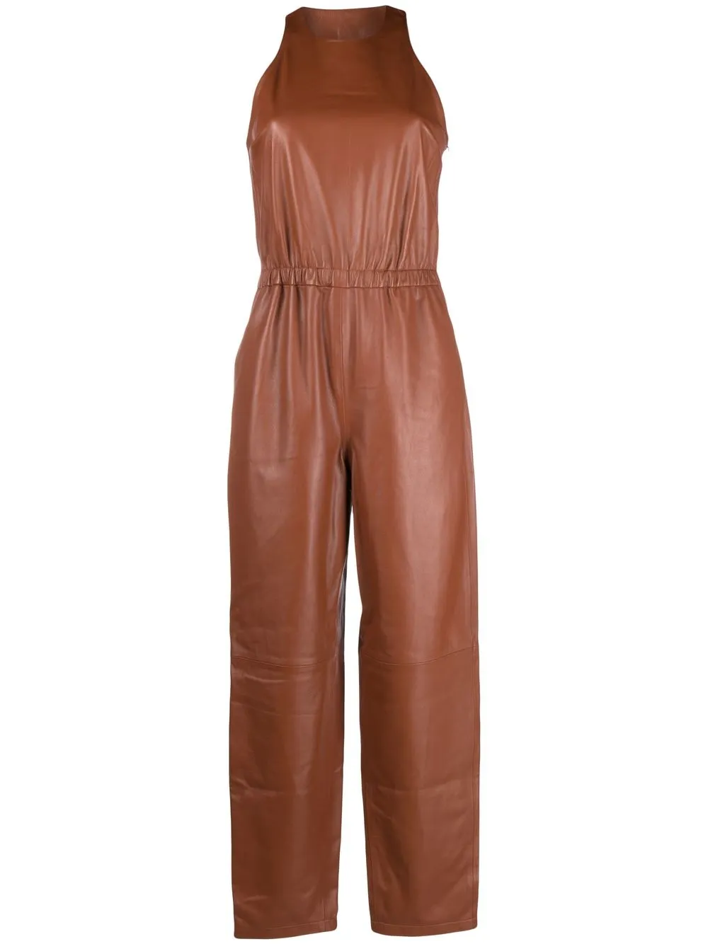 

ZEYNEP ARCAY sleeveless lambskin jumpsuit - Brown