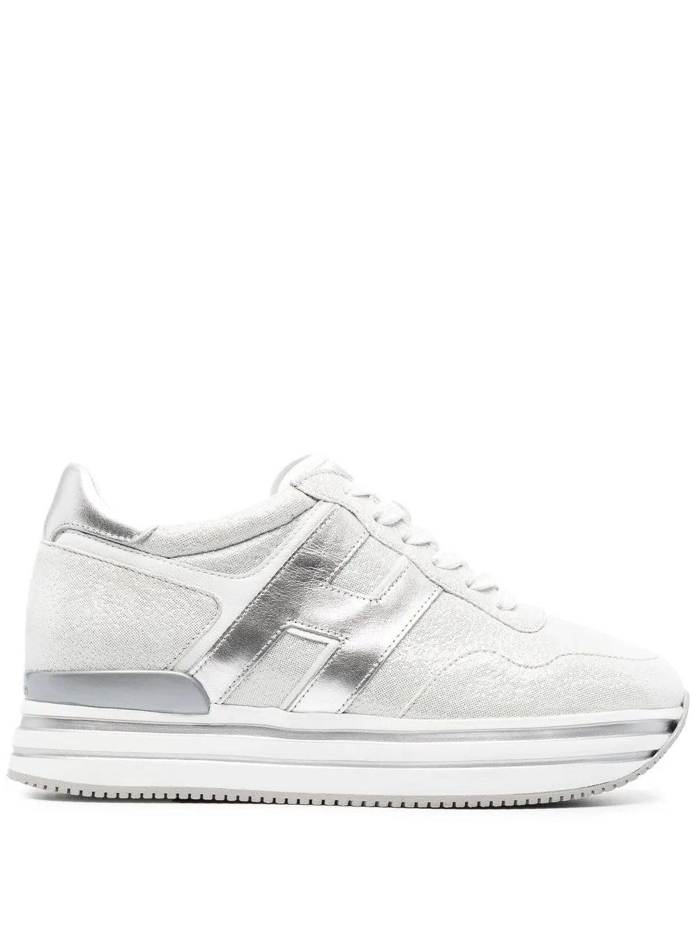 

Hogan logo-patch trainers - Silver