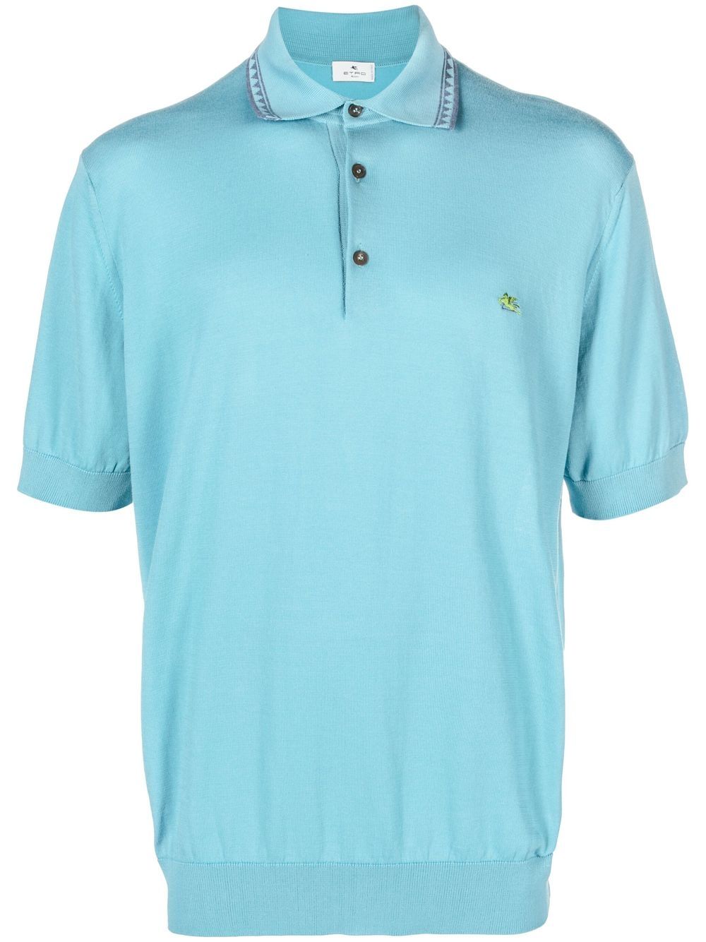 

ETRO logo-embroidered polo shirt - 250 BLUE