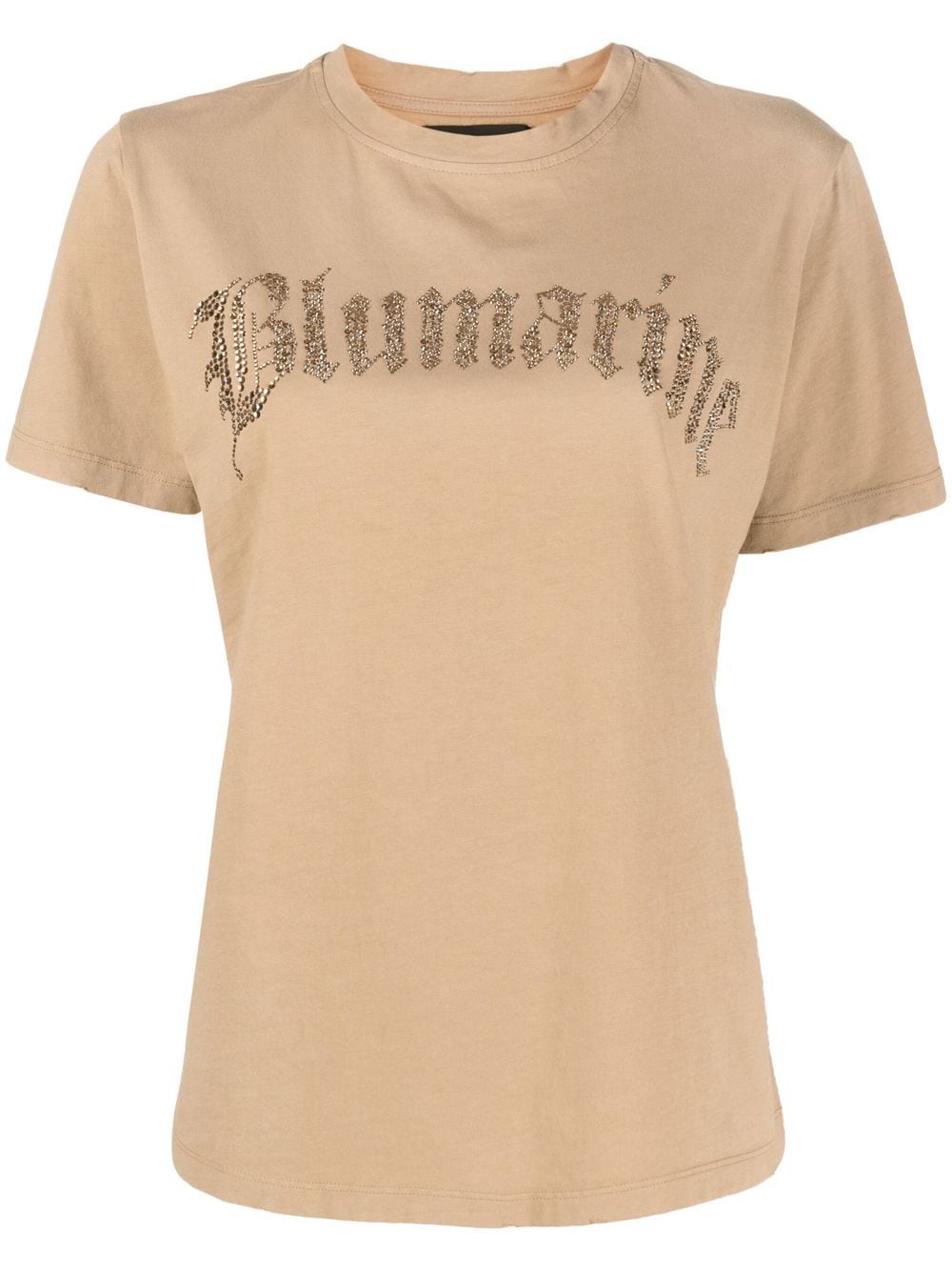 Blumarine Logo-print Cotton T-shirt In Brown