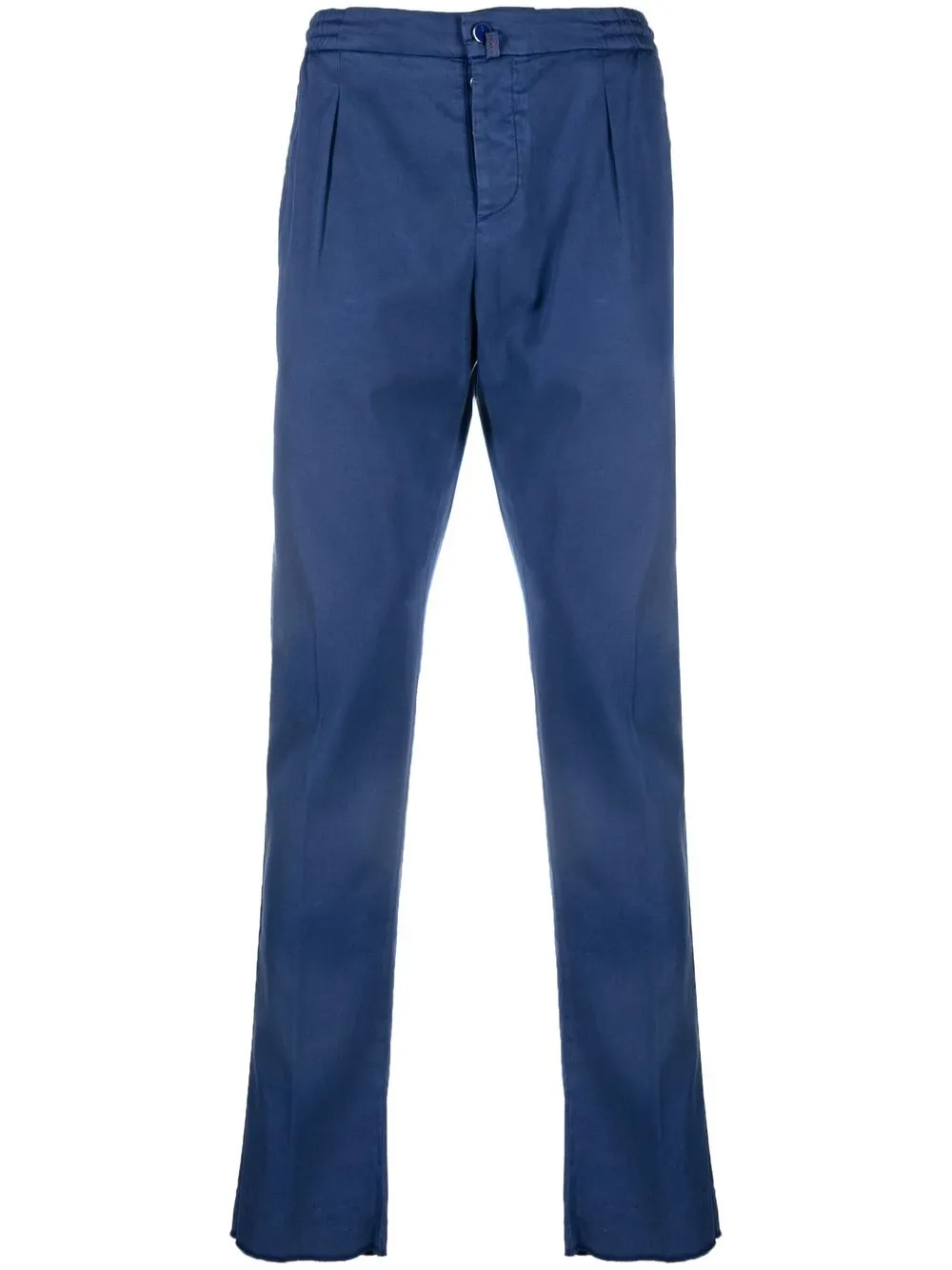 

Kiton logo-patch straight-leg chinos - Blue