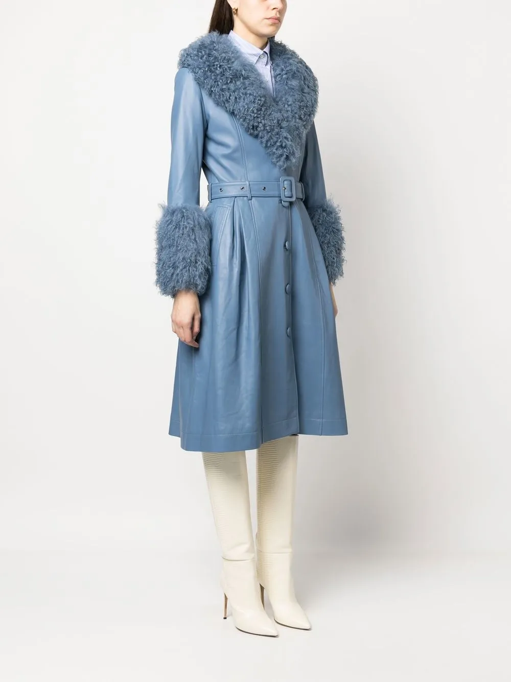 Saks potts blue fur on sale coat