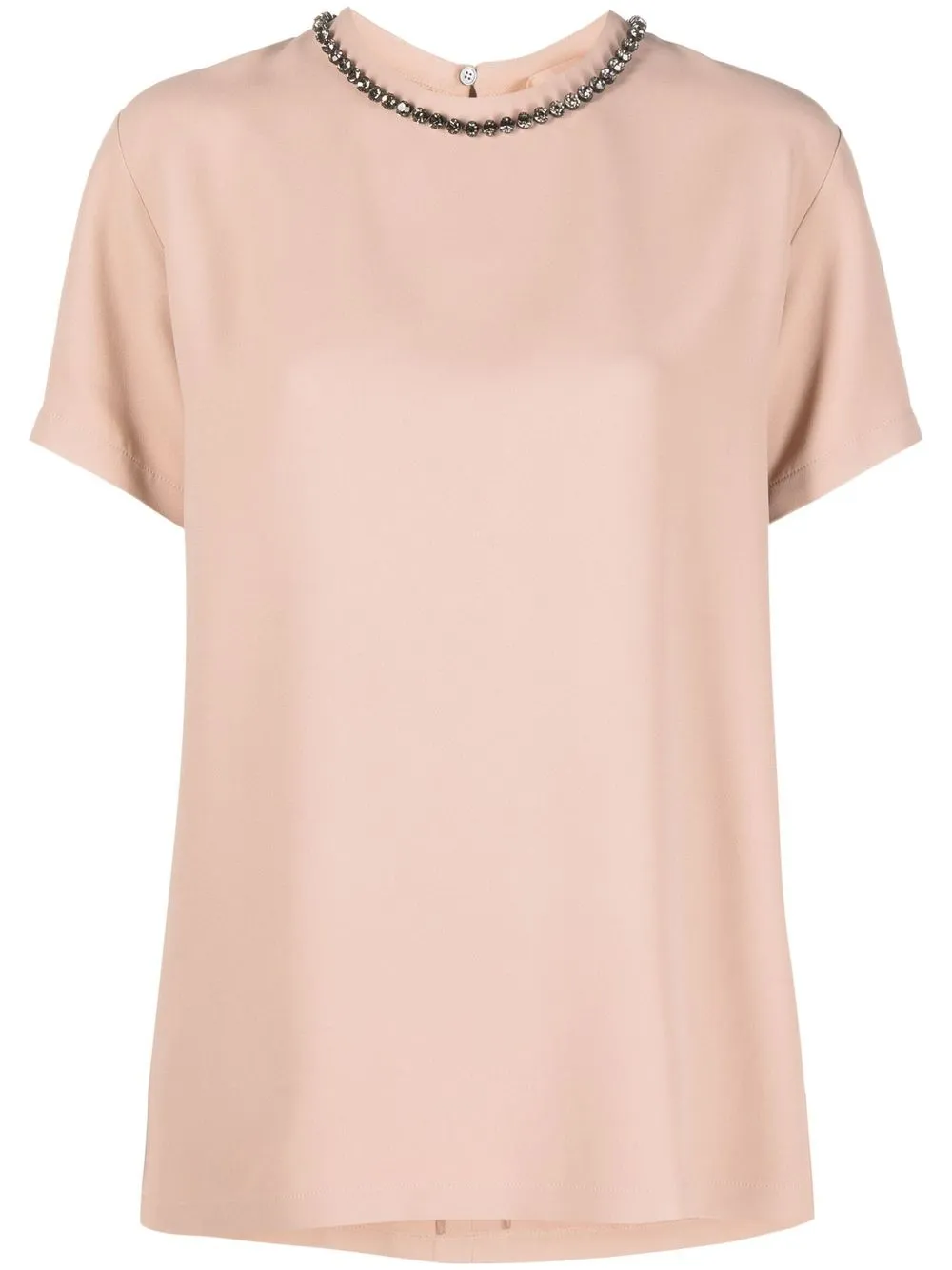 

Nº21 crystal-embellished neckline blouse - Neutrals