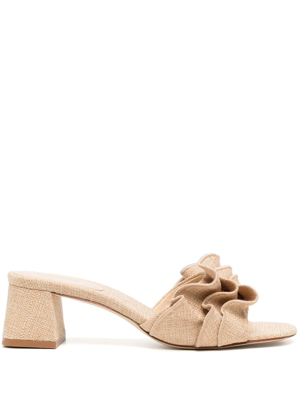 LARROUDE BRIGETTE 46MM RUFFLE-DETAIL SANDALS